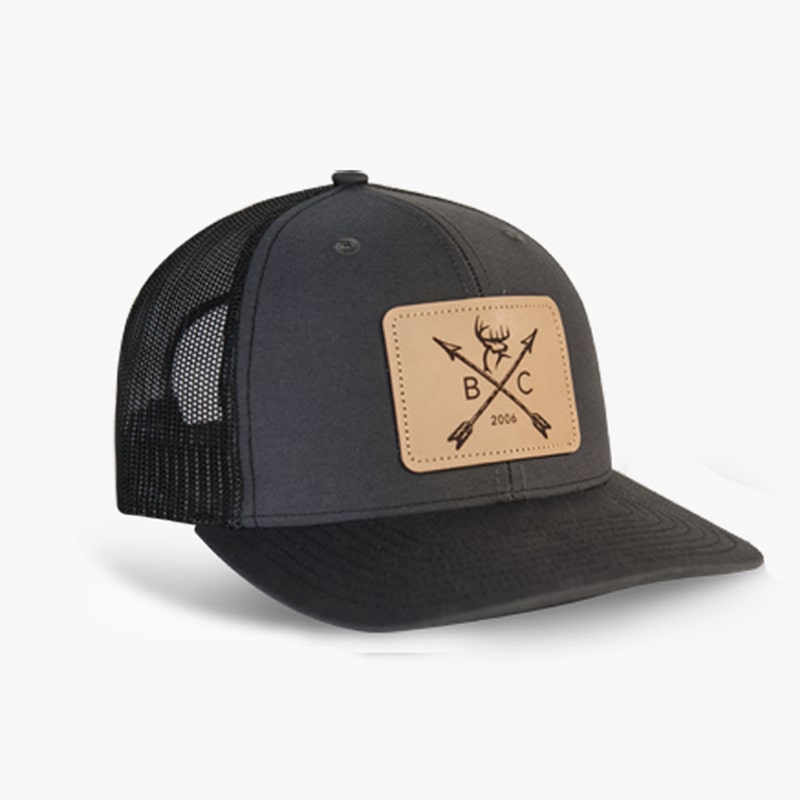 Leather patch hat