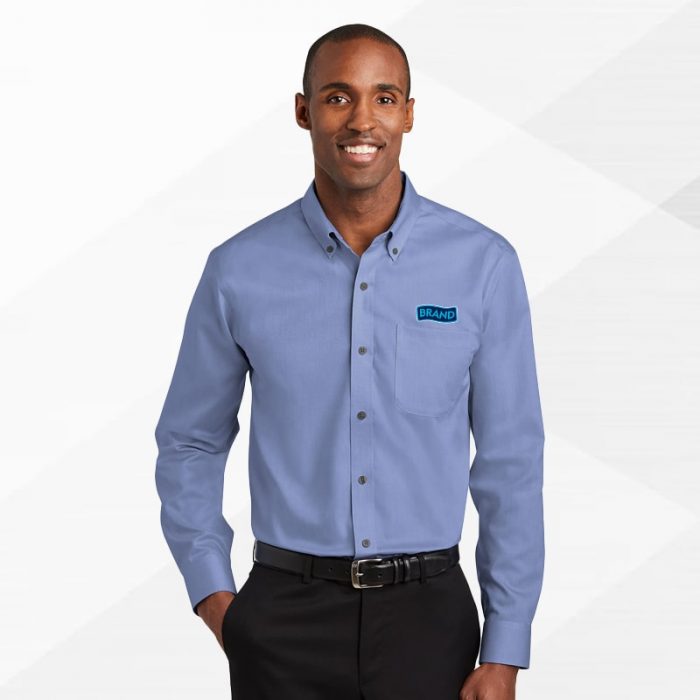 Port Authority® Long Sleeve Carefree Poplin Shirt - Image 2