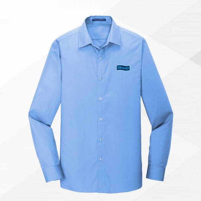 Port Authority ® Slim Fit Long Sleeve Carefree Poplin Shirt
