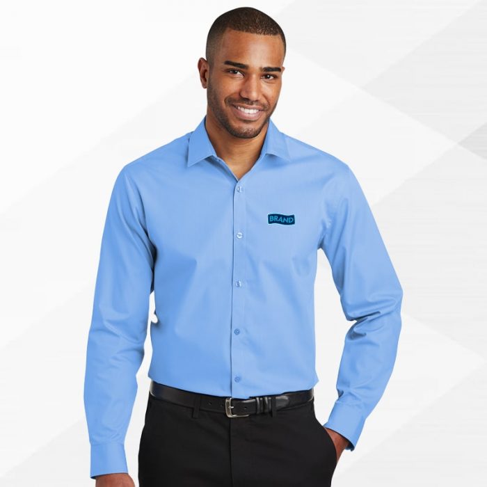 Port Authority ® Slim Fit Long Sleeve Carefree Poplin Shirt - Image 3